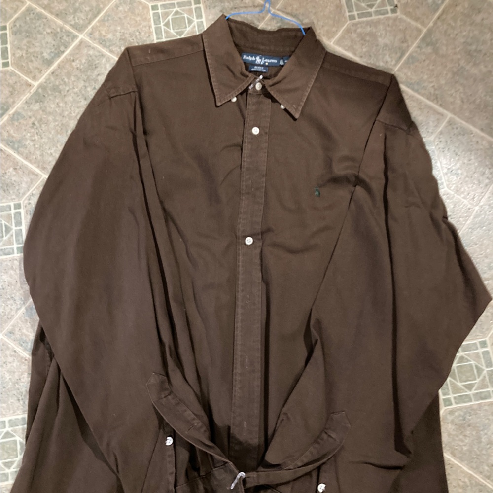 Ralph Lauren Button Down - color Brown, XXL